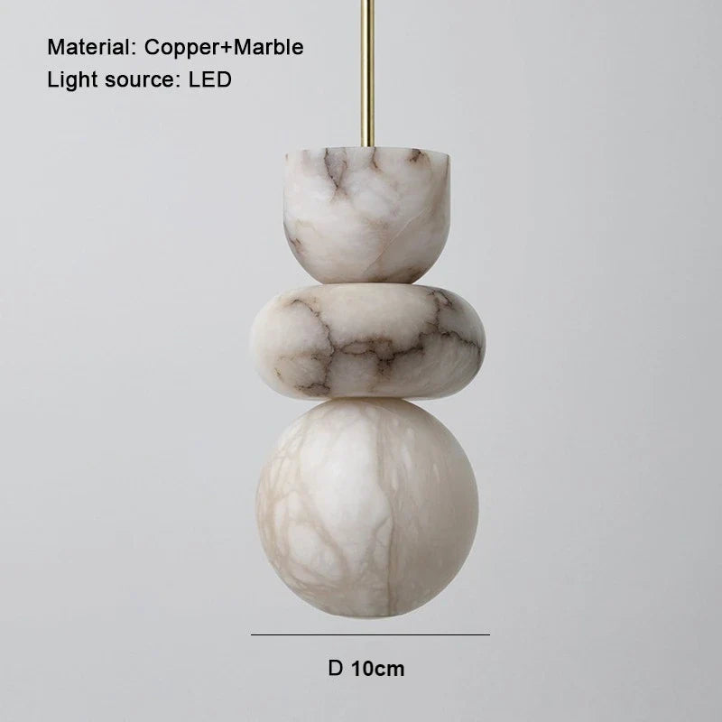 Afralia™ Marble LED Pendant Light: Modern Luxury Chandelier for Bedroom, Living Room, Villa.