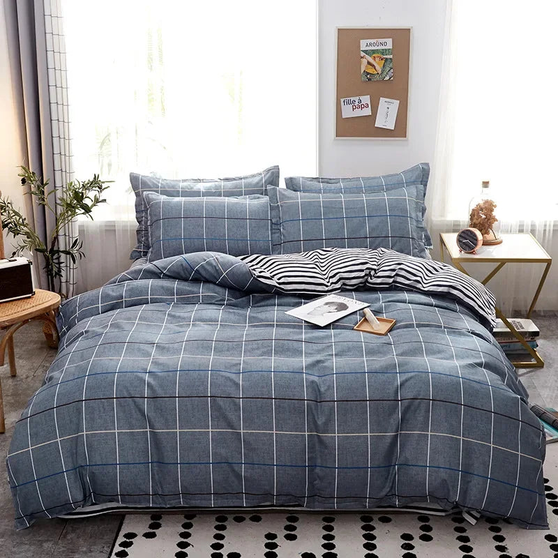 Afralia™ Cartoon Print Bedding Set - Queen/King Size Duvet Cover, Sheets, Pillowcases