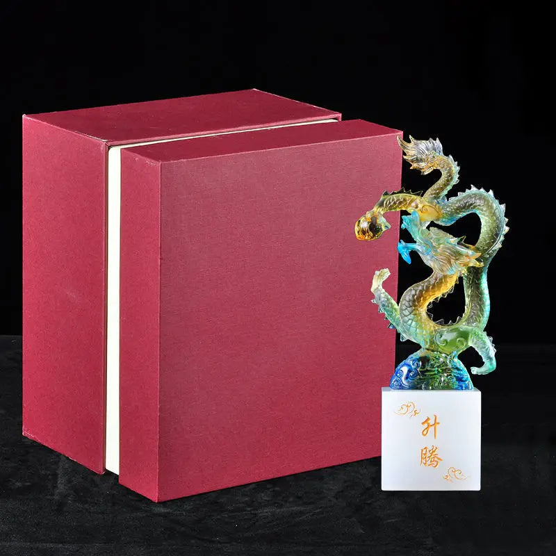 Afralia™ Ascending Dragon Feng Shui Ornament for Wealth and Success