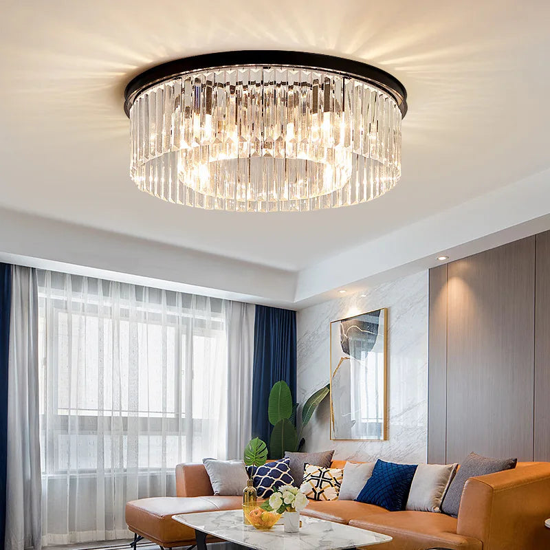 Afralia™ Crystal LED Ceiling Chandelier for Modern American Minimalist Décor
