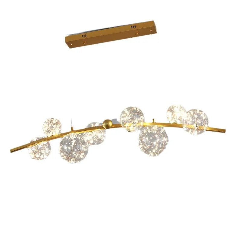 Afralia™ Nordic Glass Globe Pendant Lights Chandelier with 3 Changeable LED Lights