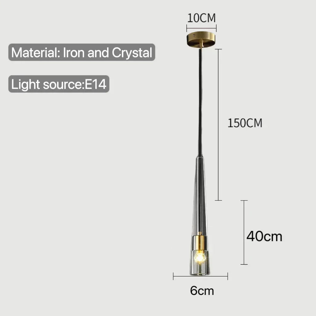Afralia™ Modern LED Glass Crystal Pendant Light for Home Décor
