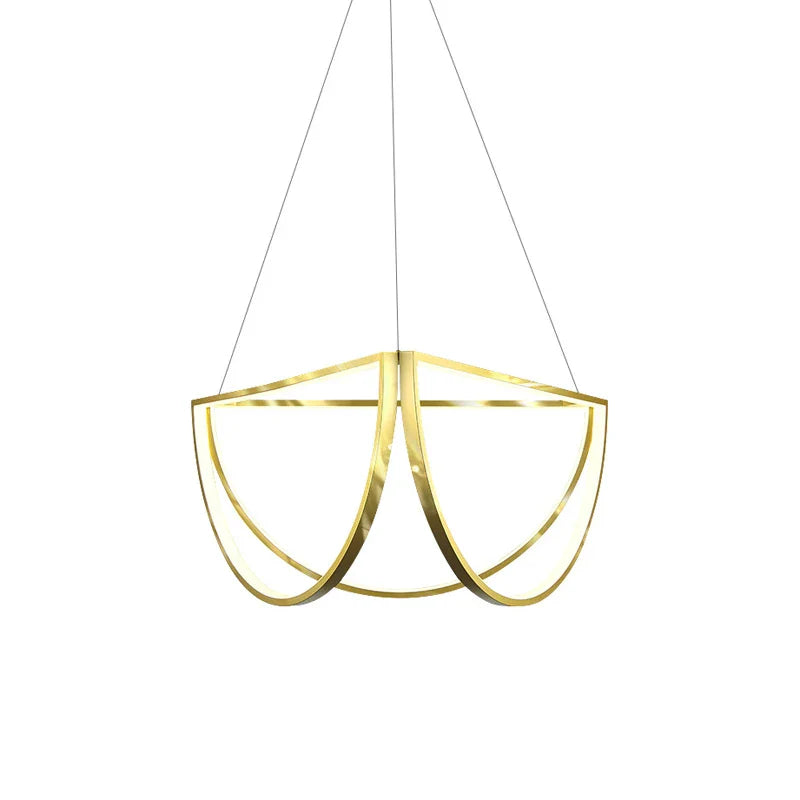 Afralia™ Black Gold Geometric LED Chandelier - Postmodern Indoor Hanging Lamps for Living Room