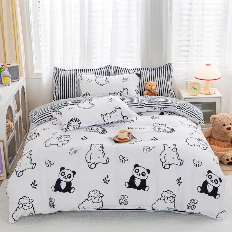 Afralia™ Animal Pattern Bedding Set - King/Queen Size Quilt Set for Comfortable Home.