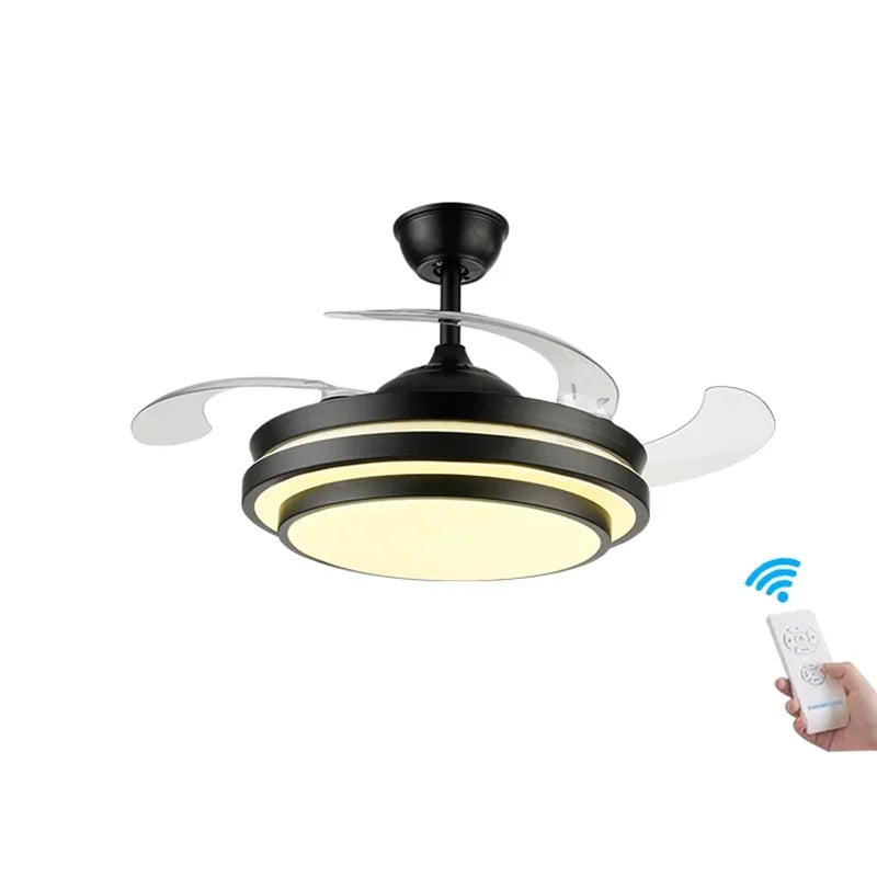 Afralia™ 42" Retractable LED Ceiling Fan, Remote Control, Modern Design
