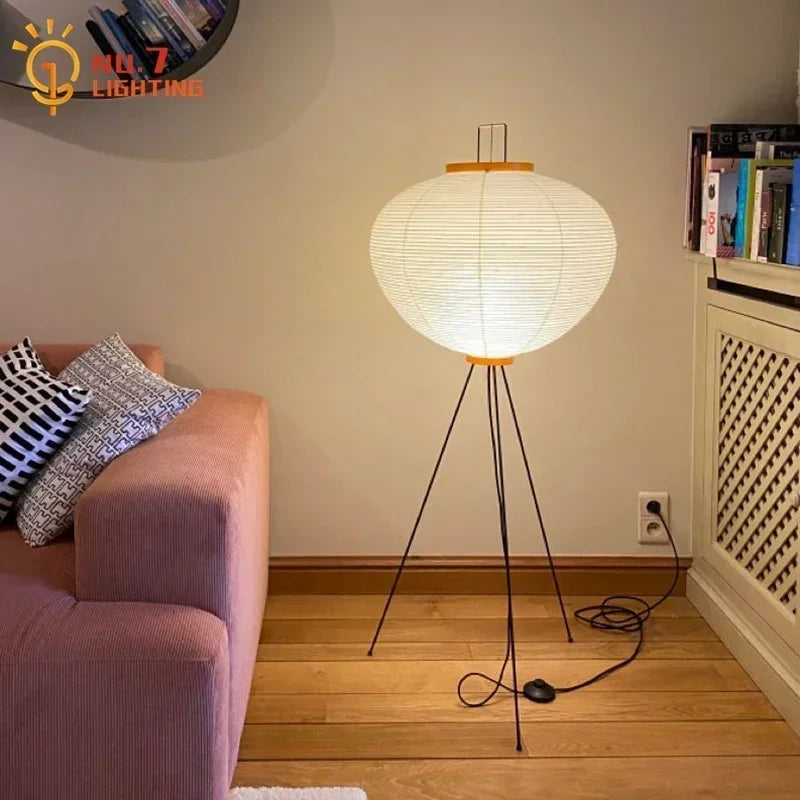 Afralia™ Wabi-sabi Rice Paper LED Floor Lamp for Home Decor and Lighting