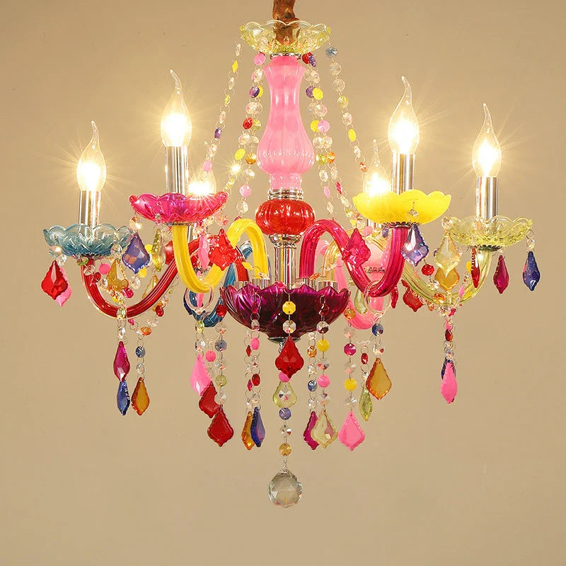 Afralia™ Pink Crystal Pendent Lamp: European Style for Girls' Room, Living Room, Bedroom, Villa