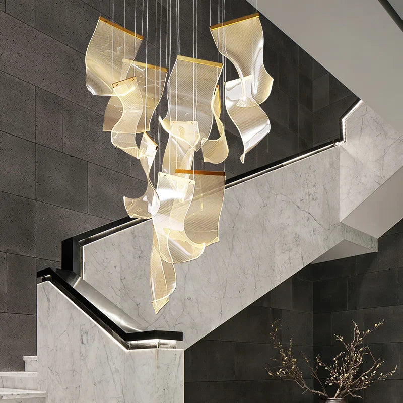 Afralia™ LED Ceiling Chandelier Stairs Pendant Lamp Modern Novelty Lighting Living Room Dining Room