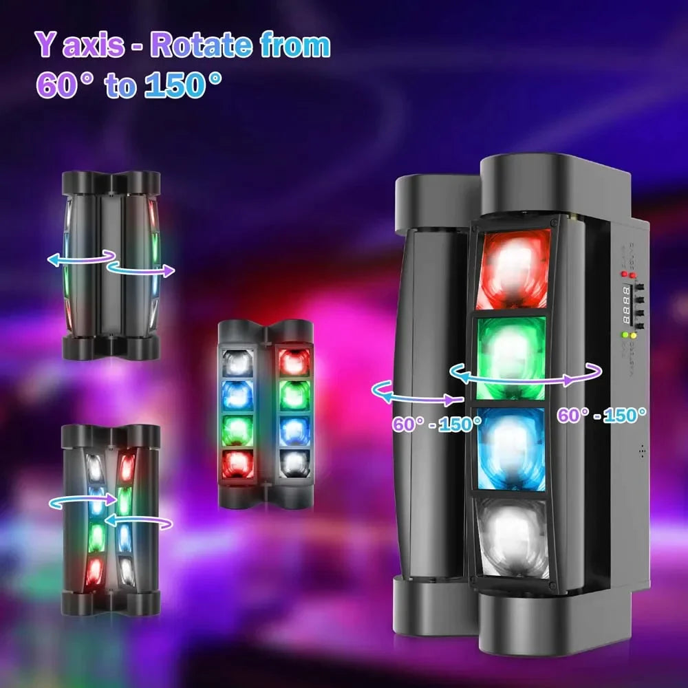 Afralia™ Mini Moving Spider Stage Light RGBW for Bars, Disco Hall, Performance Place