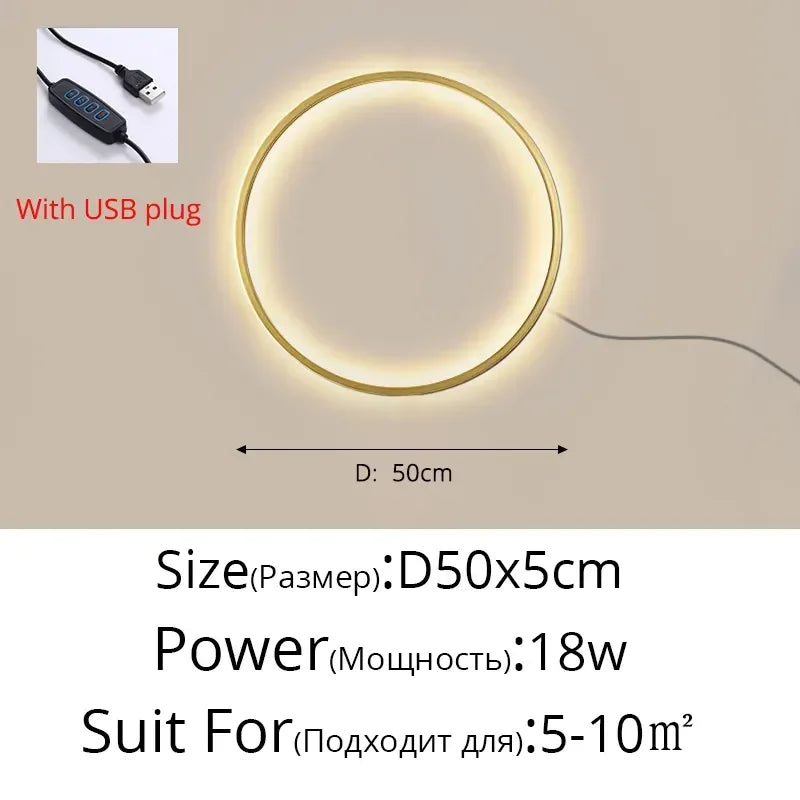 Afralia™ LED Circle Wall Lights for Living Room Bedroom Modern Decoration