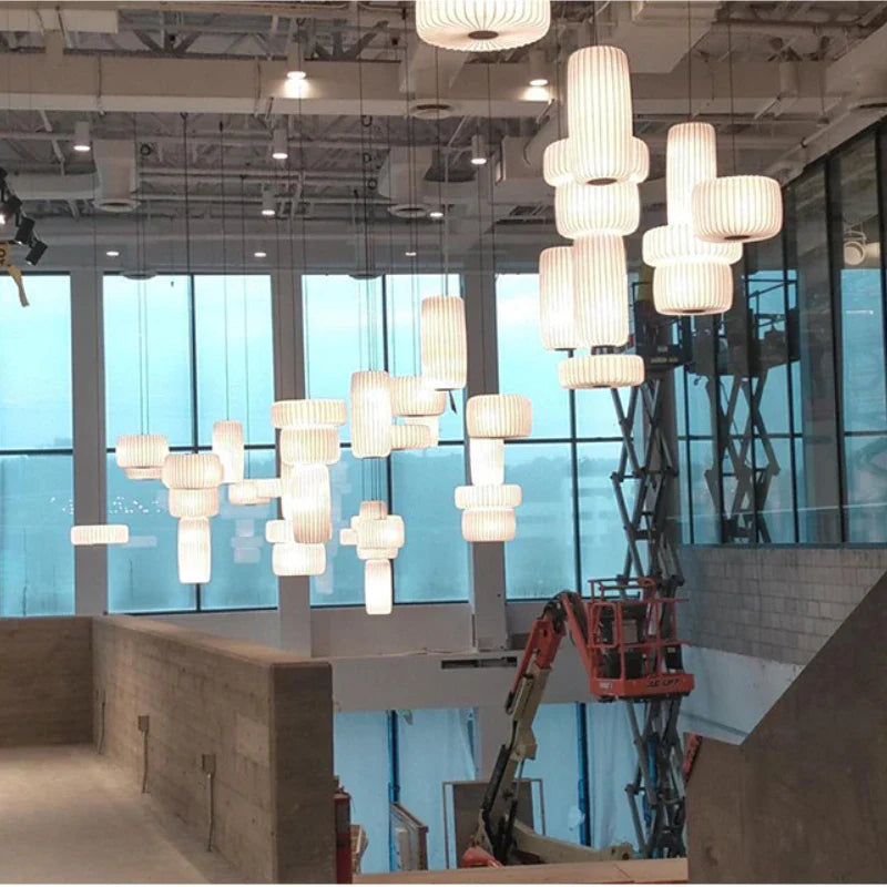 Afralia™ Japanese Style Cloth Pendant Light - Nordic Design for Living Room and Restaurant