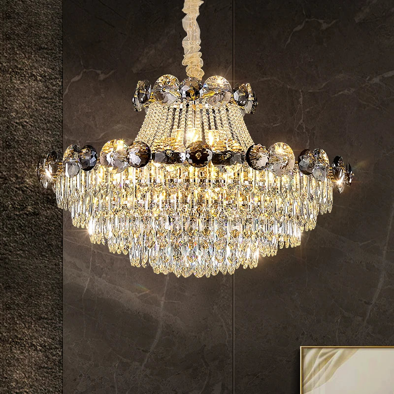 Afralia™ Crystal Light Luxury Chandelier for Living Room Dining Bedroom