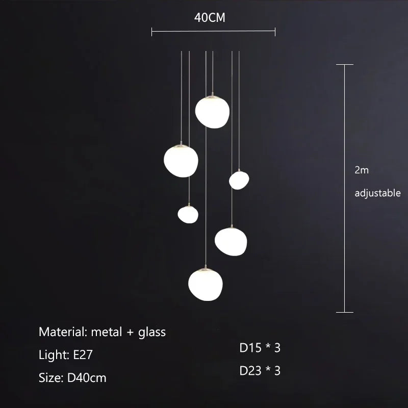 Afralia™ Glass Ball LED Pendant Lights for Home Decor, Living/Dining Room, Bar, & Stairs