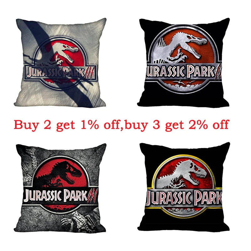 Afralia™ Jurassic Park Dinosaur Pillowcase Cover for Living Room Sofa and Chair