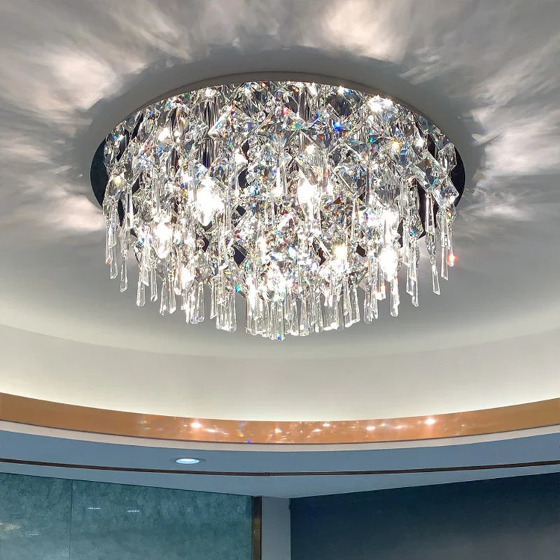 Afralia™ Crystal Light: Modern Luxury Living Room Bedroom Dining Room Ceiling Light