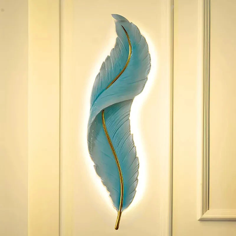 Afralia™ Nordic Feather LED Wall Lamp White Indoor Sconce Light for Bedroom, Living Room