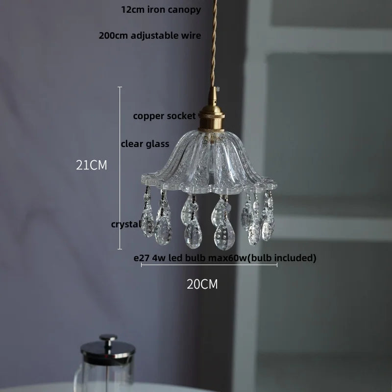 Afralia™ Clear Glass LED Pendant Lights for Home Decor and Lighting