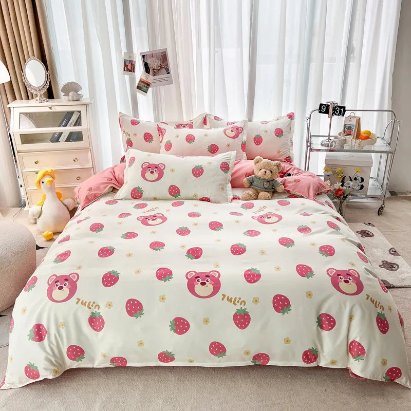 Afralia™ Rabbit Love Print Bedding Set - Queen/King/Single/Double Sizes