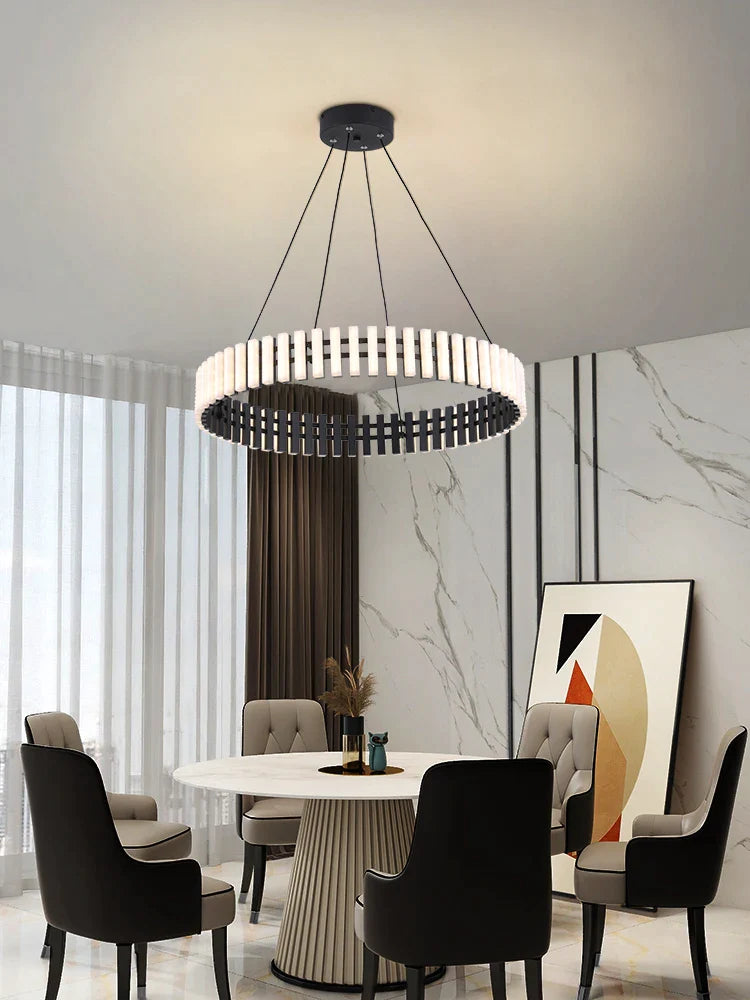 Afralia™ Round Chandelier: Elegant Dining Room & Living Room Artistic Lighting