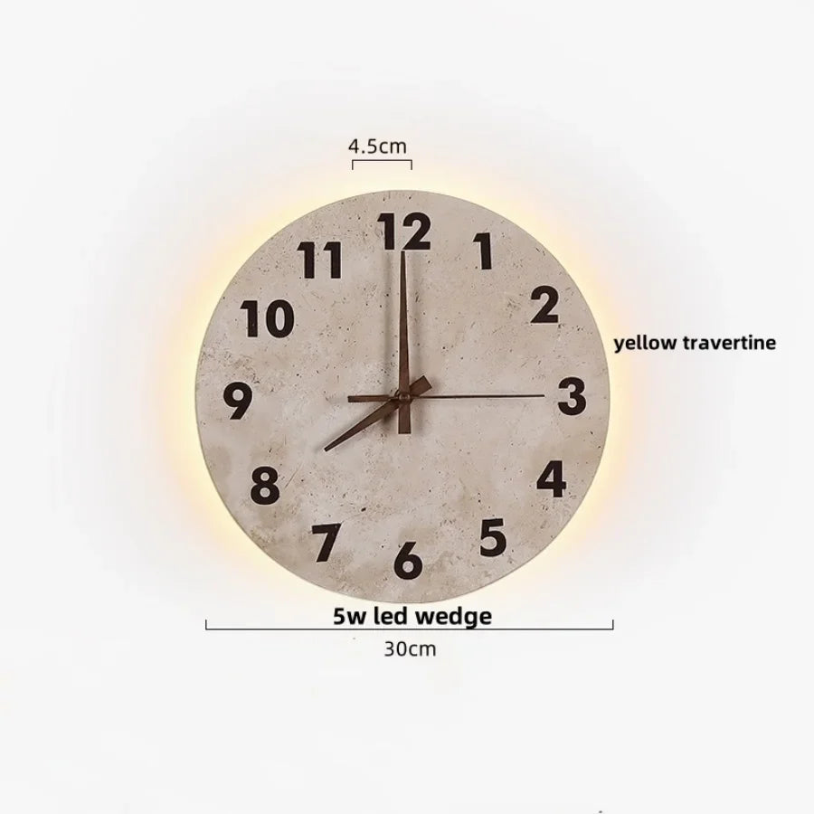 Afralia™ LED Wall Lights Yellow Travertine Stone Modern Bedside Lamp