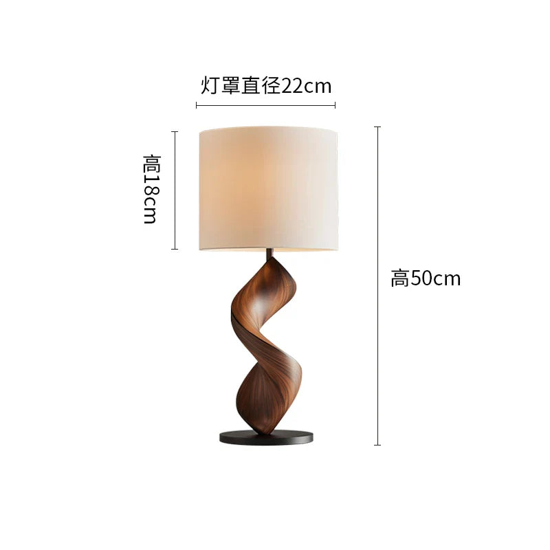 Afralia™ Solid Wood Table Lamp for Living Room, Study, Bedroom, Art Lighting