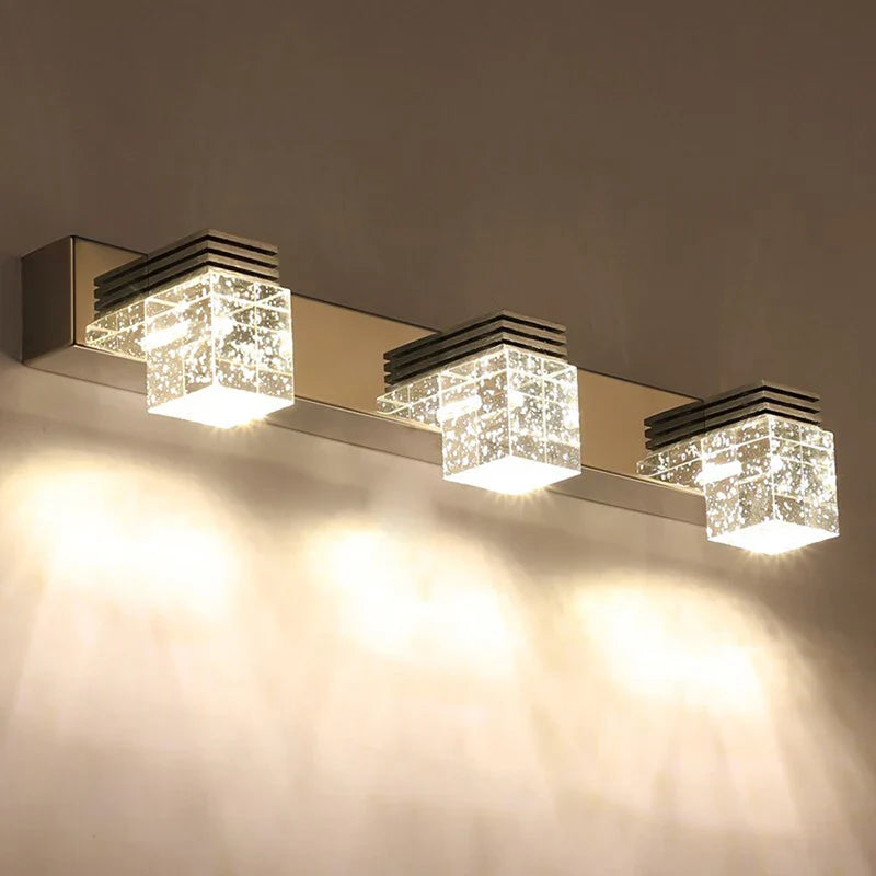 Afralia™ Modern 4-Head Crystal Wall Lamp for Bathroom and Bedroom