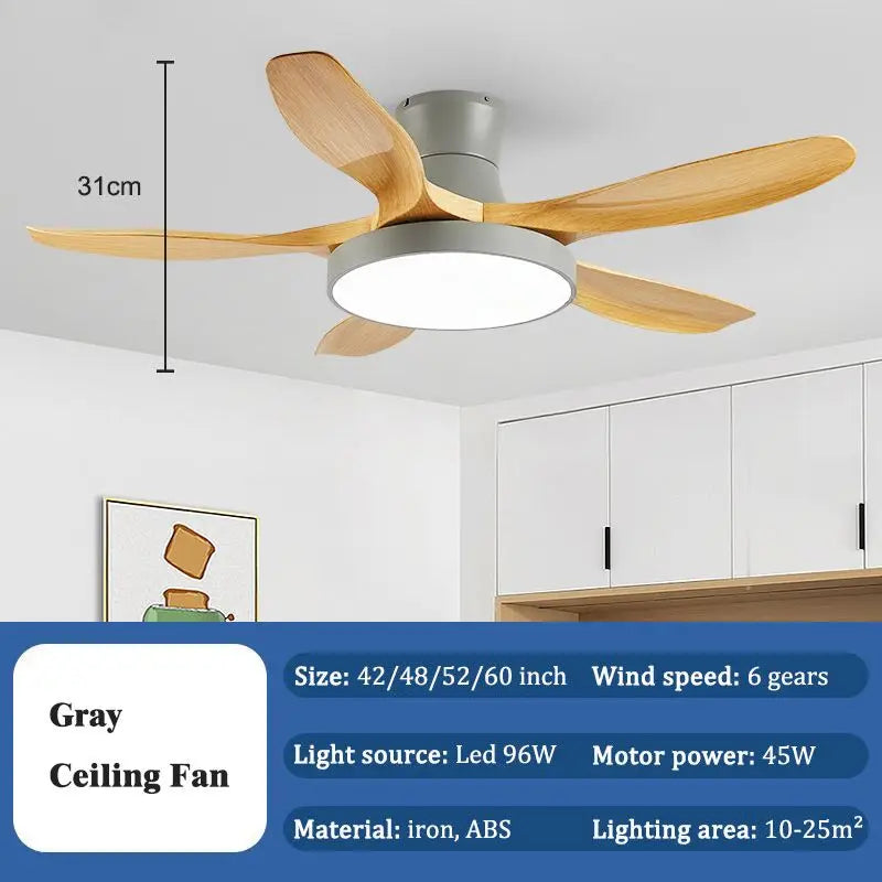 Afralia™ 52" DC Ceiling Fan Light Remote Control LED Living Bedroom 220V 110V