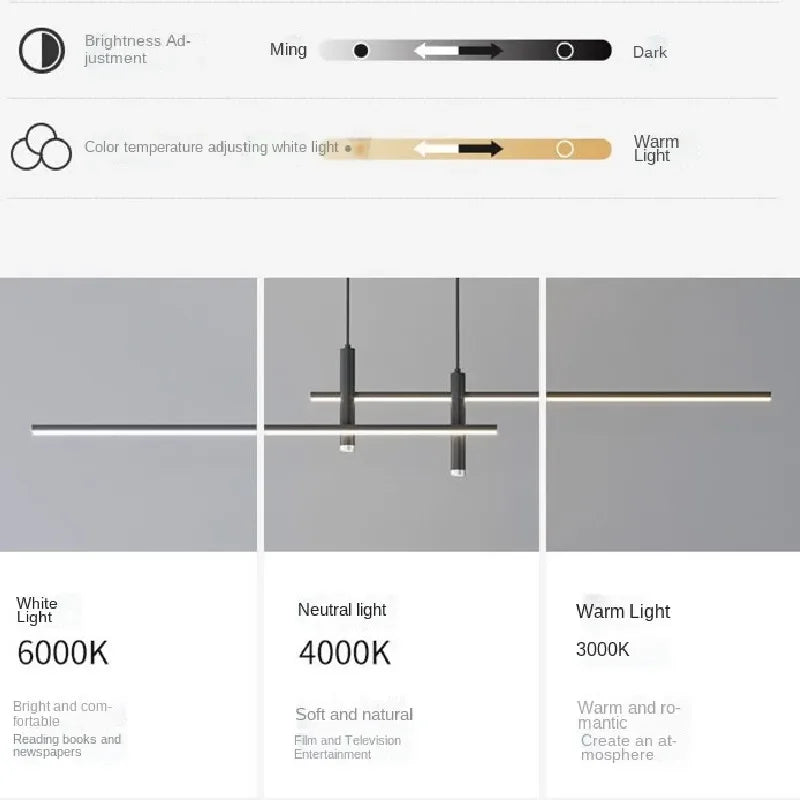 Afralia™ Minimalist Dining Room LED Chandelier Pendant Lights