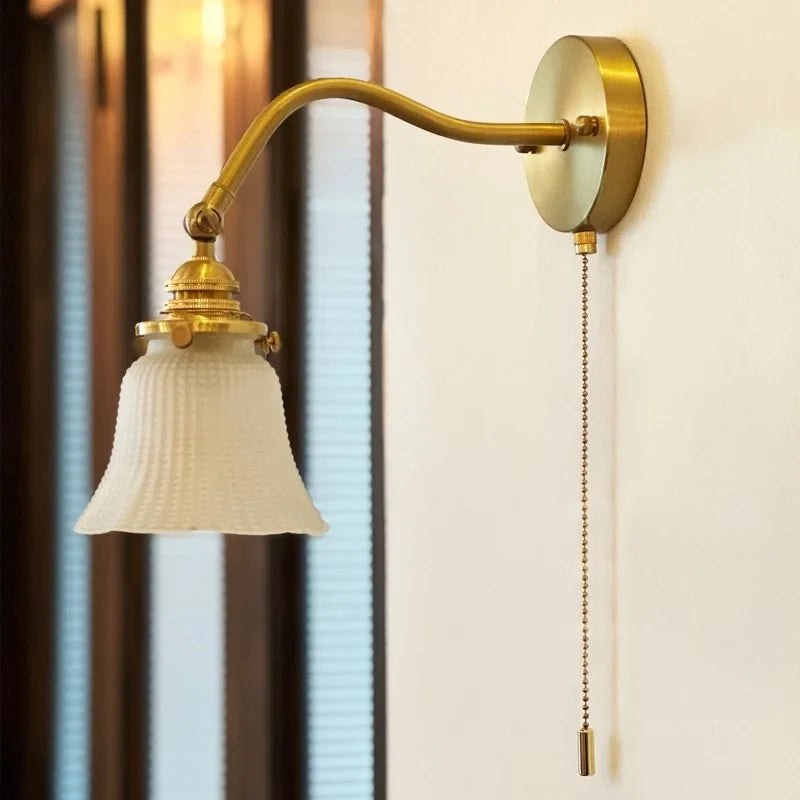 Afralia™ Glass LED Wall Light for Living Room Stair Loft Bathroom Mirror Bedside