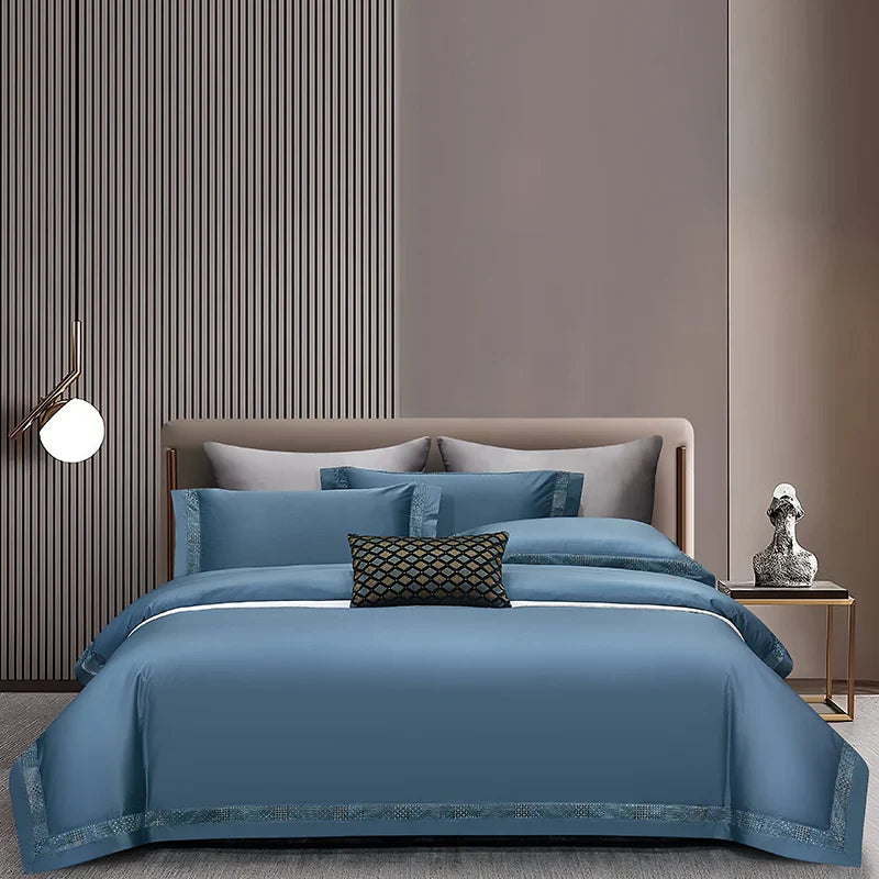 Afralia™ Luxury Hollow Lace Wide Edge Bedding Set, Soft Duvet Cover, Sheet, Pillowcases