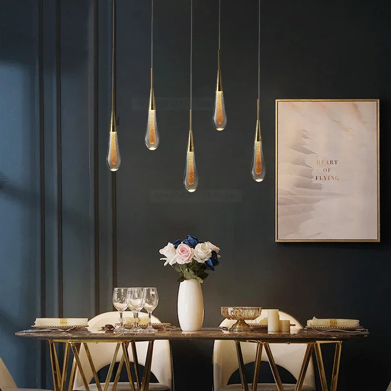 Afralia™ Crystal Pendant Lights: Modern LED Ceiling Lamps for Living Room, Restaurant, Bar