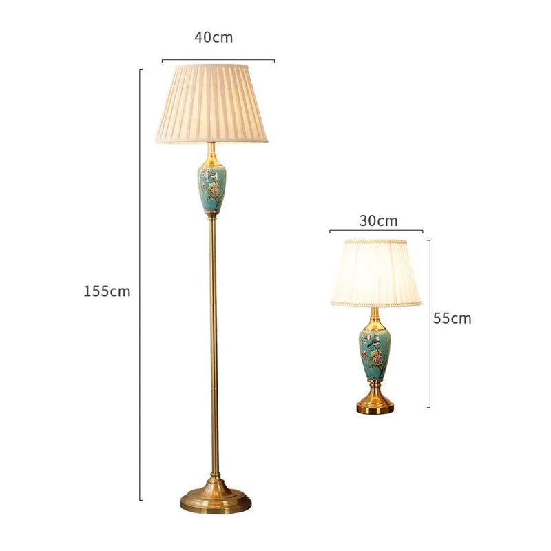 Afralia™ Retro European Ceramic Floor Lamp for Home Decor, Living Room, Bedroom, Sofas, and Bedside