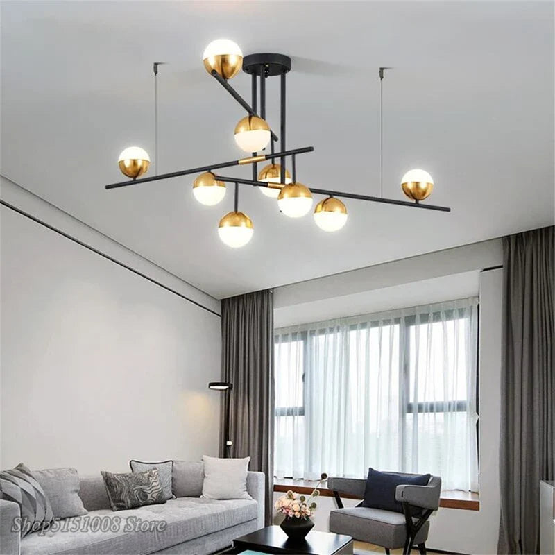 Afralia™ Glass Ball Pendant Lamp Modern LED Hanging Light Fixture