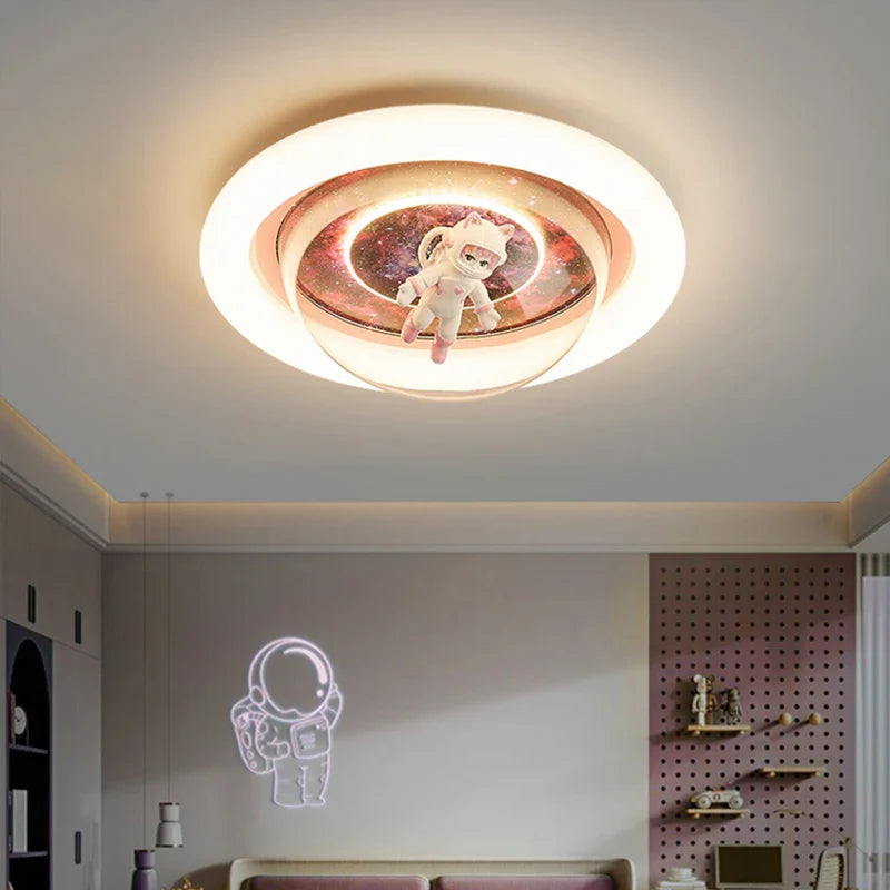 Afralia™ Astronaut LED Ceiling Lights for Children's Room and Bedroom