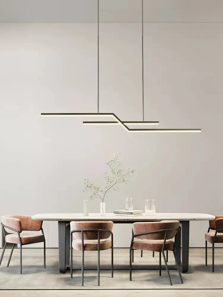 Afralia™ Modern Black Pendant Chandelier for Dining Room, Kitchen, Bar, Office & Long Table