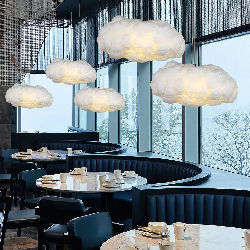 Afralia™ Nordic Cloud Pendant Lights LED Chandelier for Living Dining Bedroom Club Room