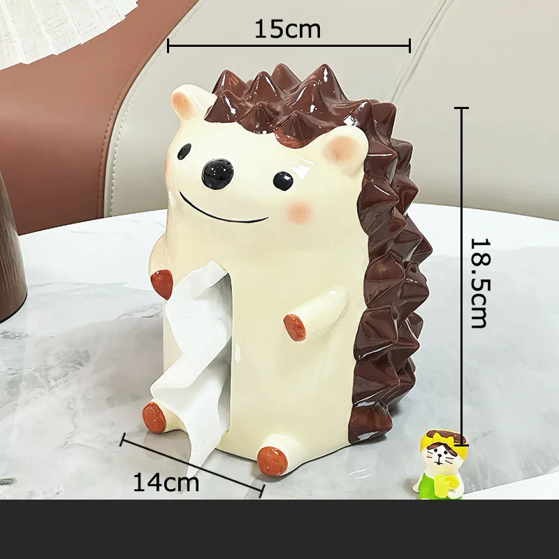 Afralia™ Chubby Parrot Ceramic Tissue Box: Creative Bird Desk Decoration & Paper Towel Case