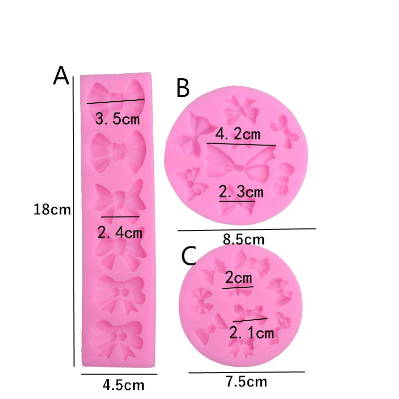 Afralia™ Mini Bow Silicone Fondant Mould for Cake Decorating and Baking