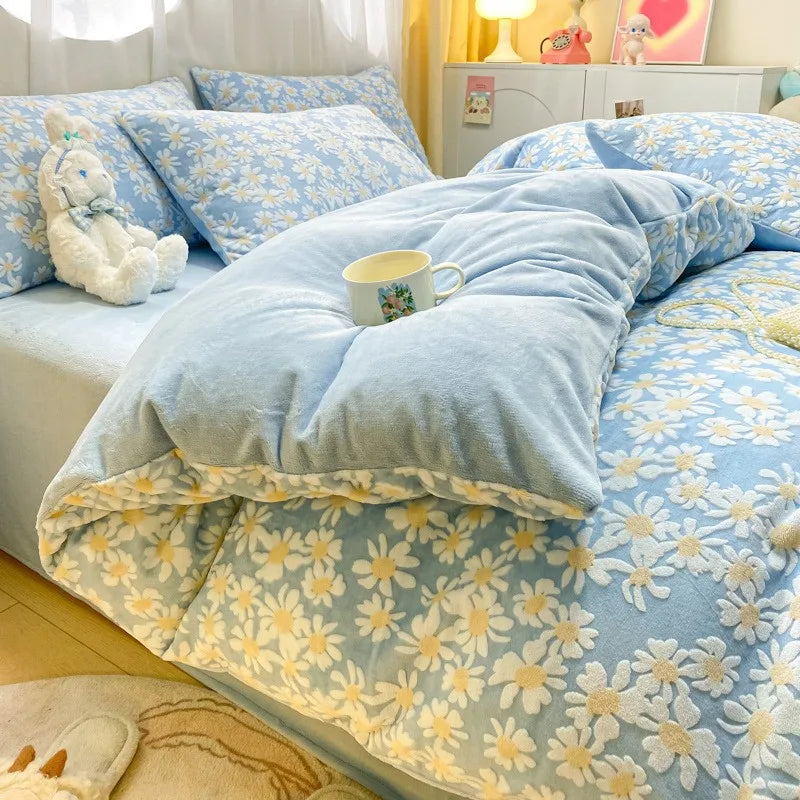 Afralia™ Plush Waffle Fleece Duvet Cover - Cozy 3D Carved Winter Comforter for Adults