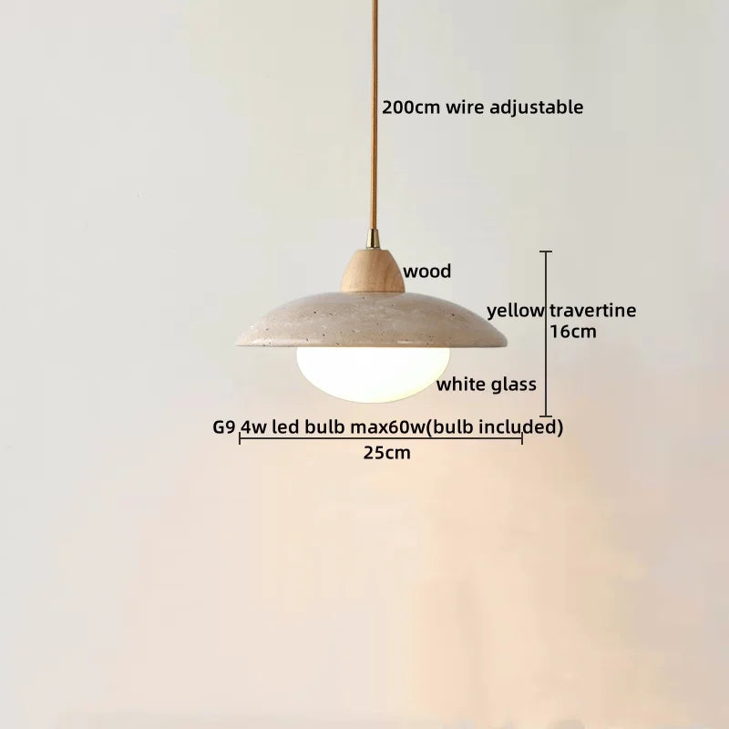 Afralia™ Travertine LED Pendant Lamp for Bar Bedroom Living Room Décor
