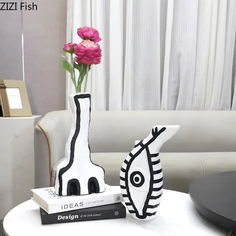 Afralia™ Abstract Vase: Modern Design, Desk Decoration, Room Aesthetic Decor