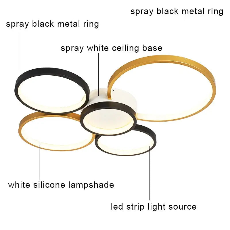 Afralia™ LED Ceiling Chandelier Remote Control Living Room Bedroom Kitchen Lamp White