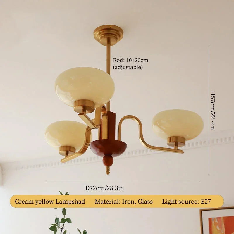 Afralia™ Cream Glass Pendant Chandelier for Home Decor