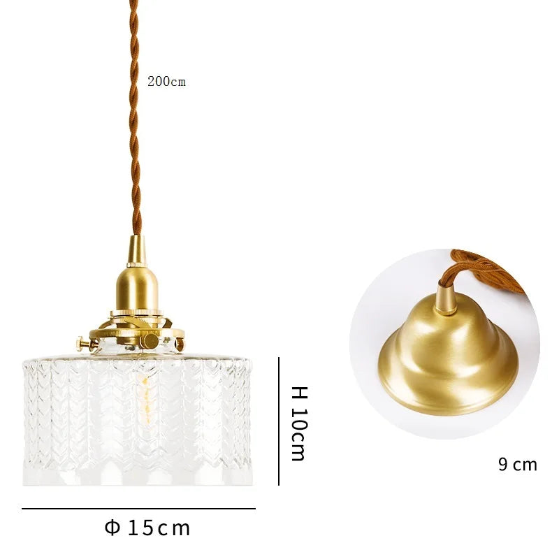 Afralia™ Clear Glass LED Pendant Light: Modern Copper Hanging Lamp for Home Indoor Decor