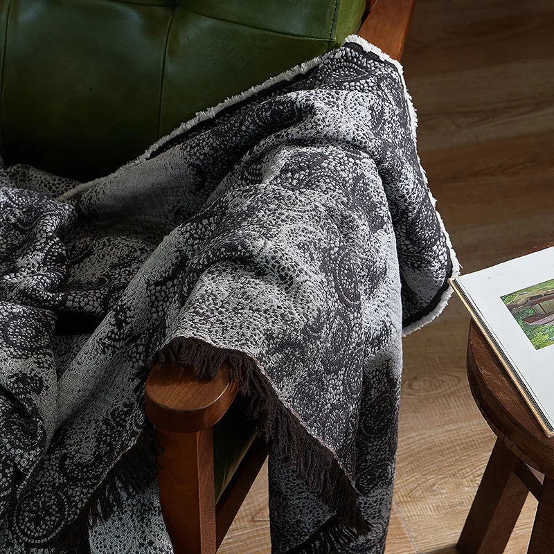 Afralia™ Luxury 100% Cotton Sofa Cover Blanket for Travel & Home - 140X190Cm