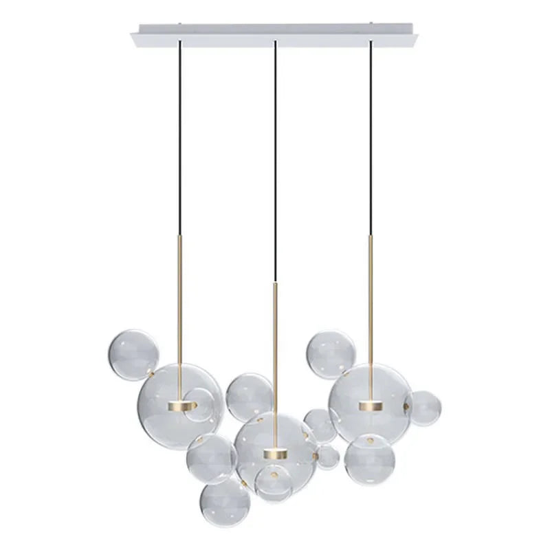 Afralia™ Glass Bubble LED Chandelier: Stylish Ceiling Lighting for Dining & Living Room