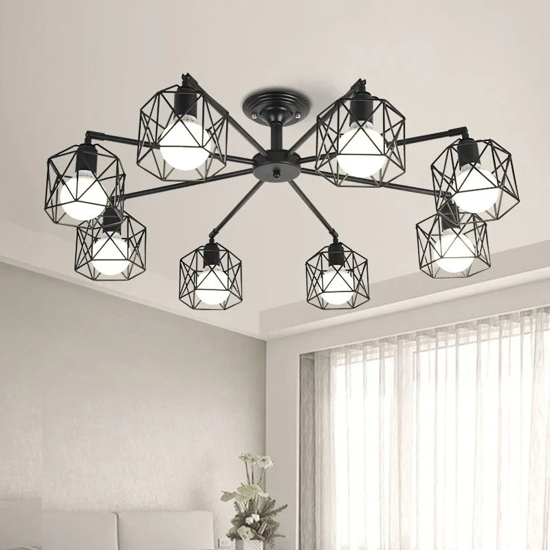 Afralia™ Vintage Loft Chandelier E27 Ceiling Lights for Kitchen Bedroom Living Room