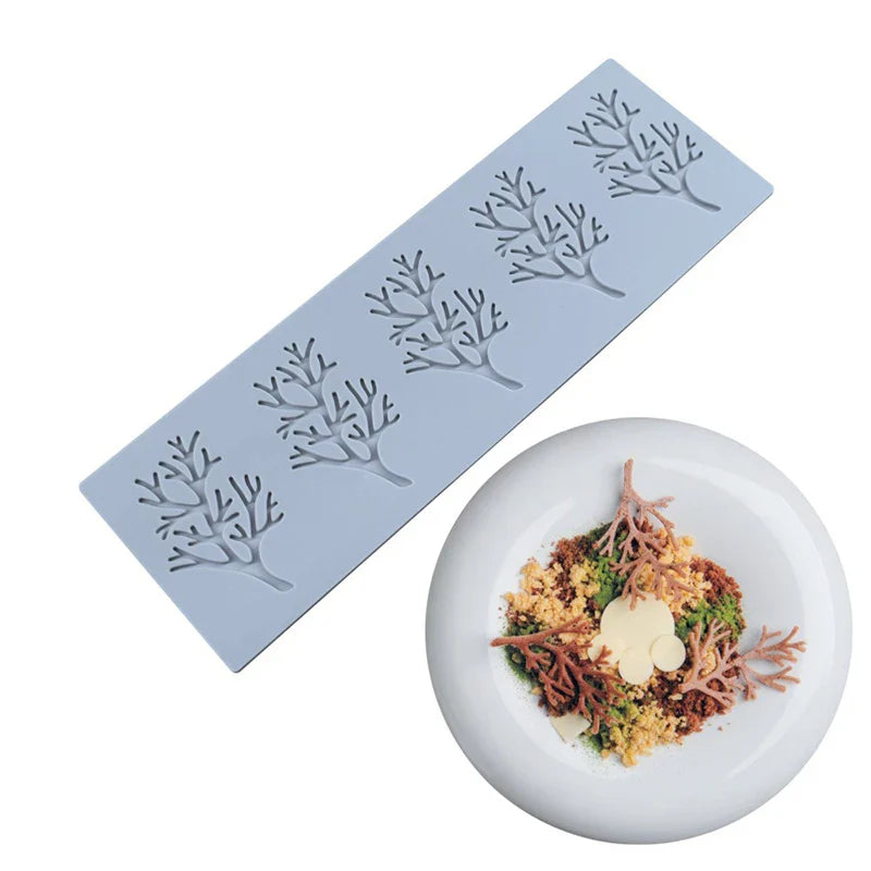 Afralia™ Coral Branch Leaf Silicone Mold for Cake Chocolate Baking Decoration