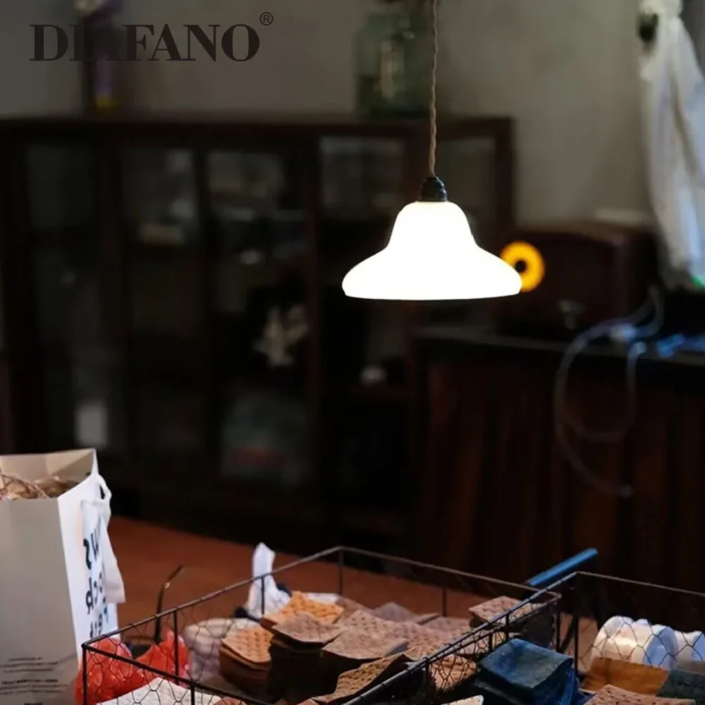 Afralia™ Modern Glass Pendant Light for Nordic, Retro, Korea, Japanese Style décor