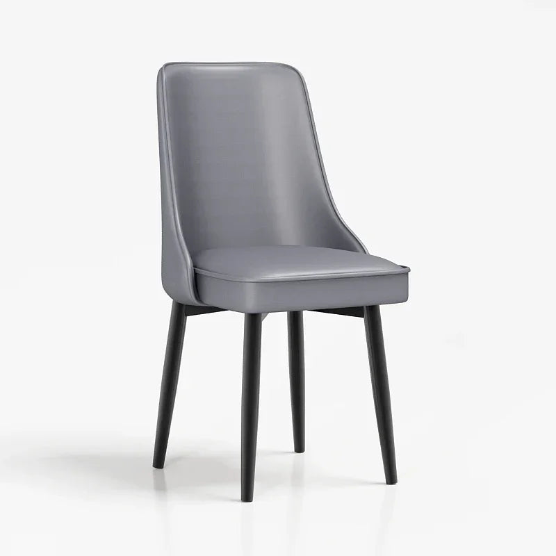 Afralia™ Nordic Living Leather-Seated Chair with Supportive Backrest for Kitchen and Reception